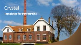  Presentation with steam - Colorful PPT layouts enhanced with frisian - traditional steam pumping station backdrop and a teal colored foreground