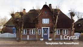  Presentation with house - Slide deck featuring frisian - typical house of north frisia background and a  colored foreground