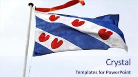  Presentation with streamer - Presentation theme having frisian flag with orange streamer background and a sky blue colored foreground