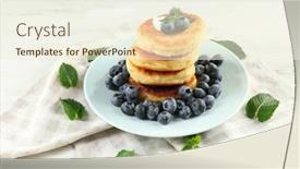  Presentation with blueberries - Beautiful PPT layouts featuring fritters of cottage cheese with blueberries in plate closeup backdrop and a cream colored foreground