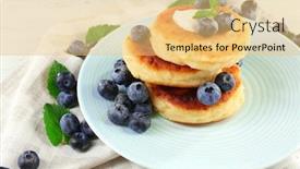  Presentation with blueberries - Amazing slide deck having fritters of cottage cheese backdrop and a yellow colored foreground