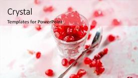  Presentation with pearls - Slide deck enhanced with friuts - pomegranate seeds or pearls background and a coral colored foreground