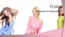  Presentation with group of three young girl - Theme consisting of friuts - three young colrful girls background and a cream colored foreground