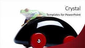  Presentation with wooden toy - Cool new slides with frog on wooden toy car backdrop and a white colored foreground