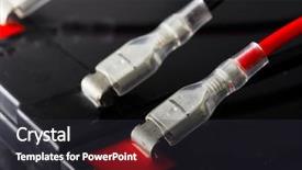  Presentation with terminal - Slide deck having from an industrial battery background and a dark gray colored foreground