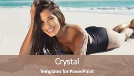  Presentation with black sea - PPT layouts enhanced with front at tropical beach background and a coral colored foreground