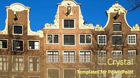  Presentation with amsterdam - Slides having front building of typical architecture of amsterdam in holland background and a coral colored foreground