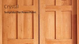  Presentation with closed - PPT theme featuring front-doors-of-a-church background and a gold colored foreground