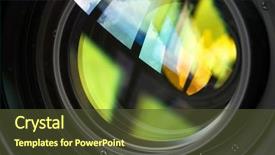  Presentation with lens - PPT theme having front element of a lens background and a tawny brown colored foreground