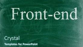  Presentation with end - Slide deck having front-end-business-phrase-written background and a ocean colored foreground