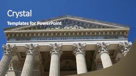  Presentation with justice - Presentation theme having front entrance of french palace du justice background and a ocean colored foreground