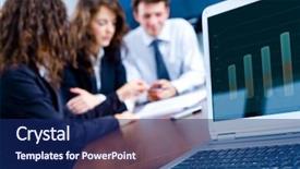  Presentation with young business people - Amazing presentation design having front focus placed on graph backdrop and a navy blue colored foreground