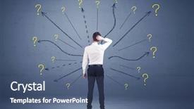  Presentation with lines - Amazing presentation theme having front lines and question mark backdrop and a ocean colored foreground