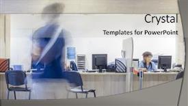  Presentation with customs office - Colorful slide deck enhanced with front of a bank custom backdrop and a light gray colored foreground