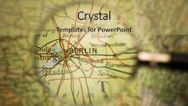  Presentation with detective magnifying glass - Theme enhanced with front of a berlin map background and a  colored foreground
