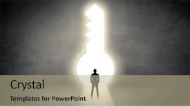  Presentation with keyhole - Presentation having front of a big keyhole background and a  colored foreground