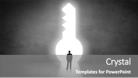  Presentation with keyhole - Audience pleasing PPT layouts consisting of front of a big keyhole backdrop and a gray colored foreground