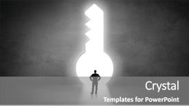  Presentation with keyhole - Slide set featuring front of a big keyhole background and a gray colored foreground