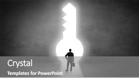  Presentation with keyhole - Cool new slide set with front of a big keyhole backdrop and a gray colored foreground