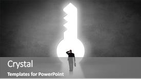  Presentation with keyhole - Slides consisting of front of a big keyhole background and a gray colored foreground