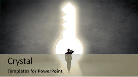  Presentation with keyhole - Theme enhanced with front of a big keyhole background and a mint green colored foreground