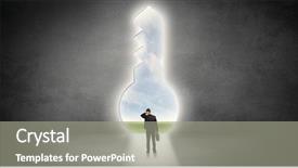  Presentation with keyhole - Cool new slides with front of a big keyhole backdrop and a gray colored foreground