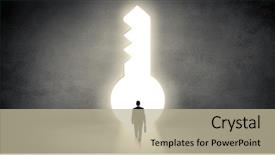  Presentation with keyhole - PPT layouts consisting of front of a big keyhole background and a mint green colored foreground