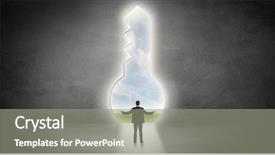  Presentation with keyhole - Slide deck with front of a big keyhole background and a gray colored foreground