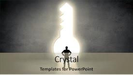  Presentation with keyhole - PPT theme featuring front of a big keyhole background and a mint green colored foreground