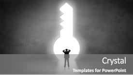  Presentation with keyhole - Colorful presentation design enhanced with front of a big keyhole backdrop and a gray colored foreground