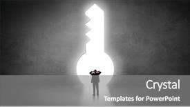  Presentation with keyhole - Colorful presentation theme enhanced with front of a big keyhole backdrop and a gray colored foreground