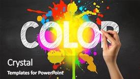  Presentation with color splash - Cool new PPT theme with front of a blackboard backdrop and a dark gray colored foreground