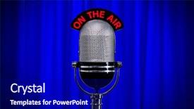  Presentation with blue curtain - Colorful slides enhanced with front of a blue backdrop and a navy blue colored foreground