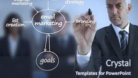  Presentation with team discussion marketing - Beautiful presentation theme featuring front of a business team backdrop and a tawny brown colored foreground