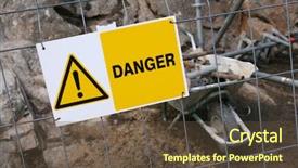  Presentation with work safety - Presentation theme consisting of front of a construction zone background and a  colored foreground