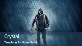  Presentation with wall - Amazing presentation theme having front of a crumbly wall backdrop and a ocean colored foreground