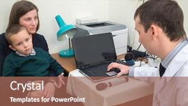  Presentation with mothers - Presentation theme featuring front of a doctor background and a coral colored foreground