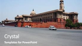  Presentation with rashtrapati bhavan - PPT theme consisting of front of a government background and a gray colored foreground