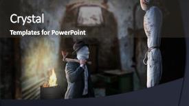  Presentation with serial murders of children - PPT layouts enhanced with front of a hanged victim background and a dark gray colored foreground