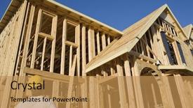  Presentation with worker - Slide set enhanced with front of a house background and a gold colored foreground