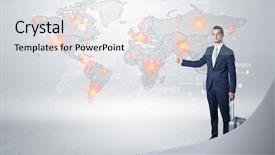  Presentation with dark - Audience pleasing theme consisting of front of a map backdrop and a white colored foreground