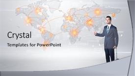  Presentation with destination - Cool new PPT theme with front of a map backdrop and a light gray colored foreground