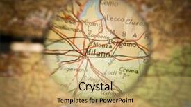  Presentation with milk bottle and milk glass - Amazing slide set having front of a milano map backdrop and a yellow colored foreground