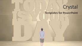  Presentation with motivational - Slide deck enhanced with front of a motivational text background and a  colored foreground