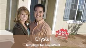  Presentation with new home - Slides consisting of front of a new home background and a coral colored foreground