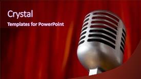  Presentation with red stage curtain - Amazing PPT theme having front of a red stage backdrop and a  colored foreground
