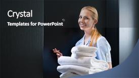  Presentation with worship service - Presentation design with color ful cloth fabric texture background and a coral colored foreground.