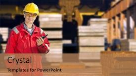  Presentation with steel mill - Audience pleasing slide deck consisting of front of a steel mill backdrop and a coral colored foreground