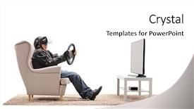  Presentation with television - PPT layouts featuring front of a television background and a white colored foreground