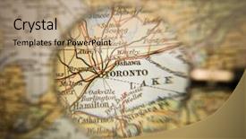  Presentation with toronto - Beautiful PPT theme featuring front of a toronto map backdrop and a coral colored foreground